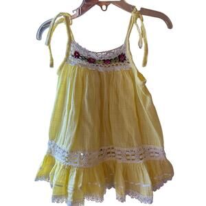 Toddler Baby Girl Mexican Dress Size 1-2yr Handmade Crochet Tiered Peasant Lace